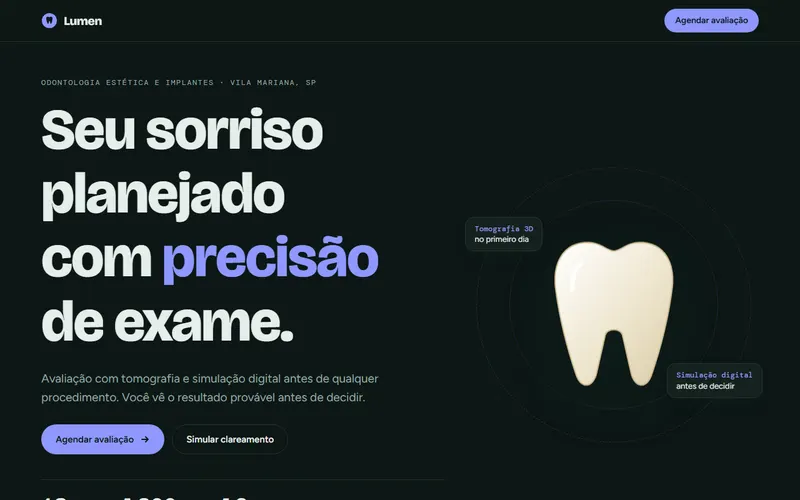Prévia do site Lumen Odontologia