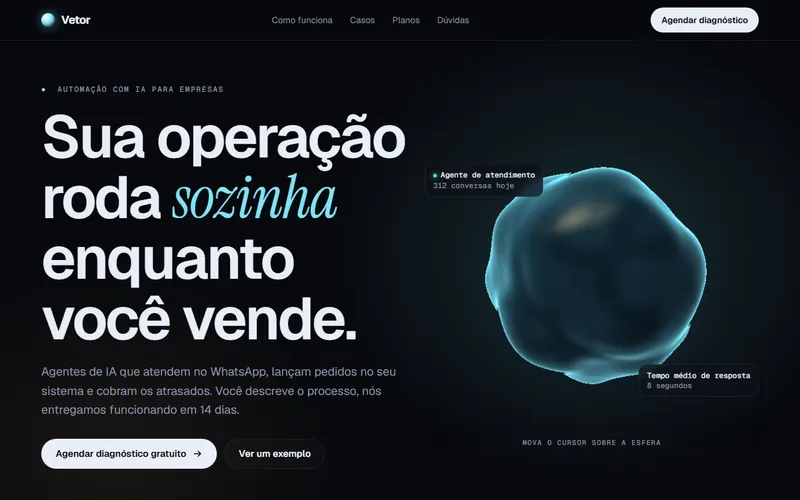 Prévia do site Vetor Automação