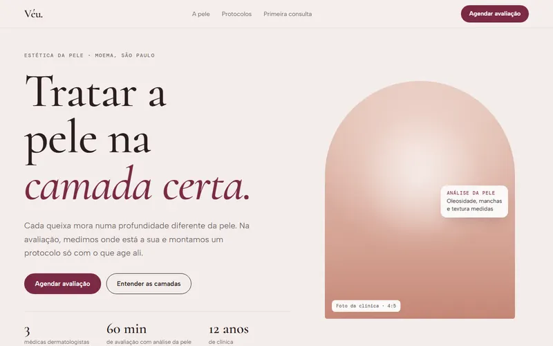 Prévia do site Véu Estética da Pele
